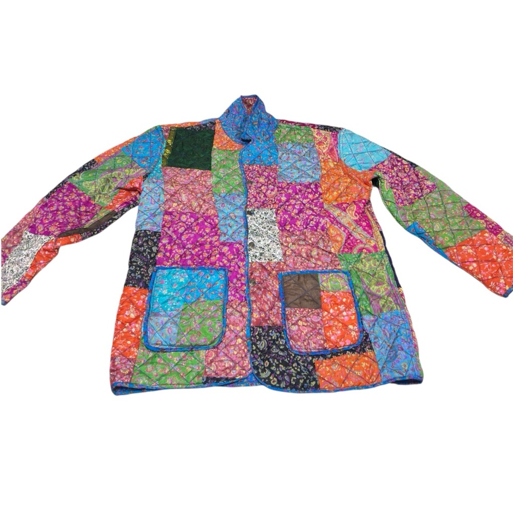 Vibrant Patchwork Utility Jacket - image 2